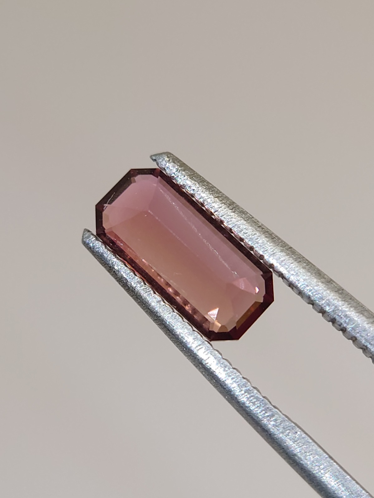 1.05ct Emerald cut peach pink Tourmaline from Nigeria — view 1